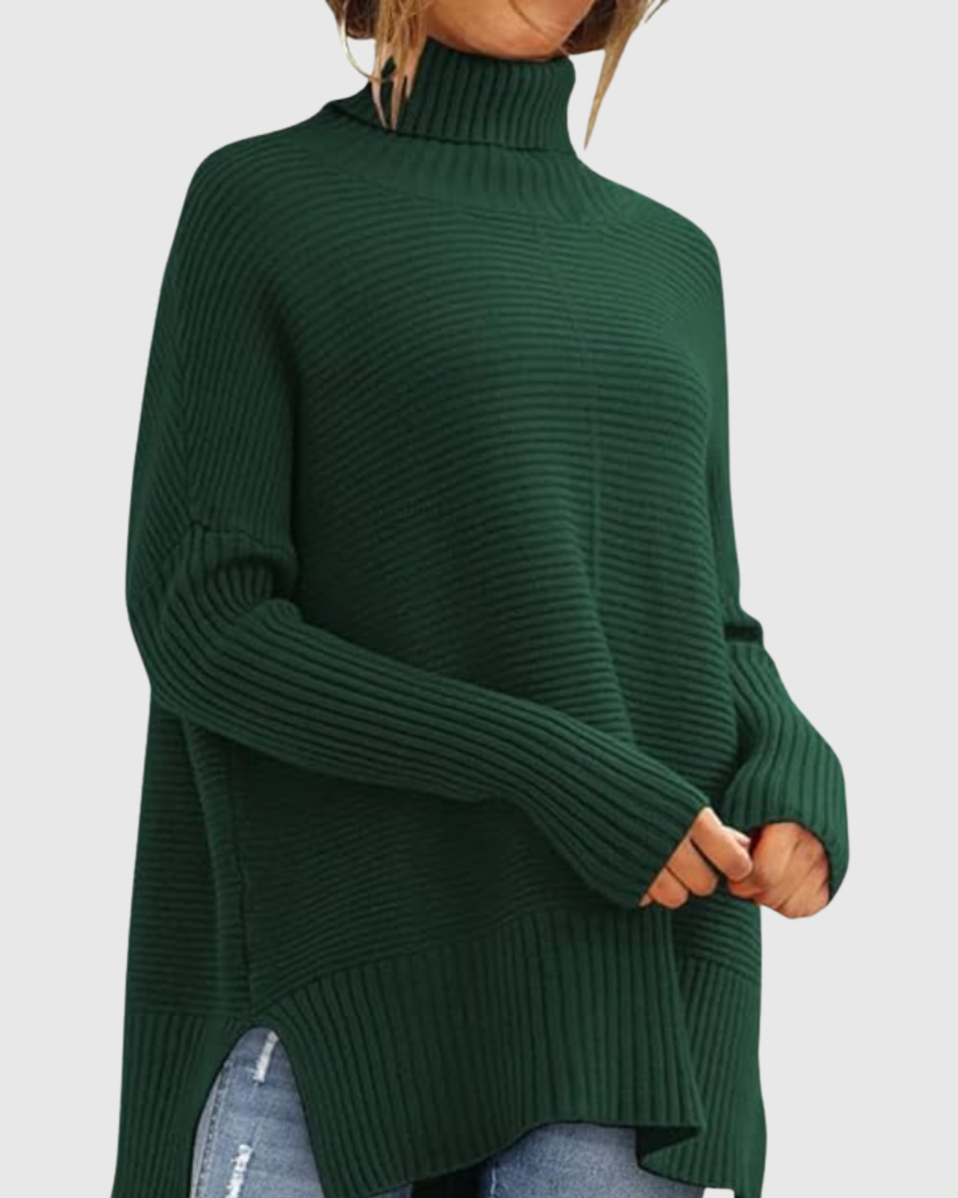 Women's Ribbed Turtleneck Jumper | Oversized Comfort Fit 3