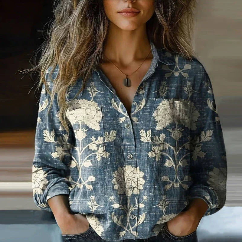 Women's Vintage Print Blouse | Breathable & Lightweight 5