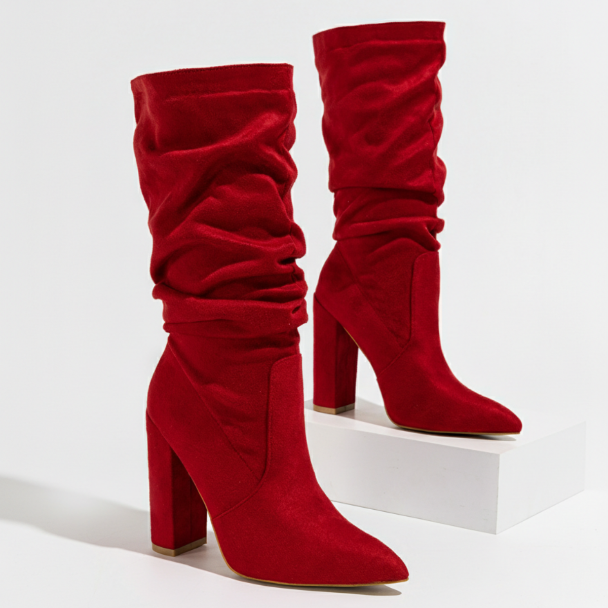 Women's Slouch Boots | Pointed Toe & Block Heel 1