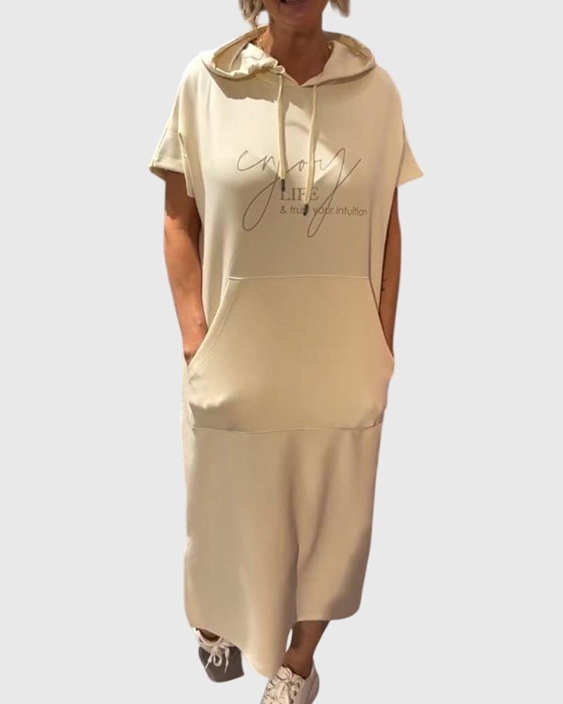 Chic Cotton Hoodie Dress for Everyday Wear