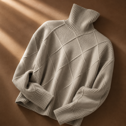 Women's Turtleneck Jumper | Textured Knit & Relaxed Fit 11