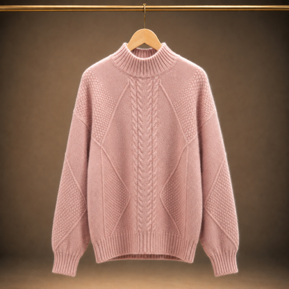 Women's Mock-Neck Sweater | Cable Knit & Warm 3