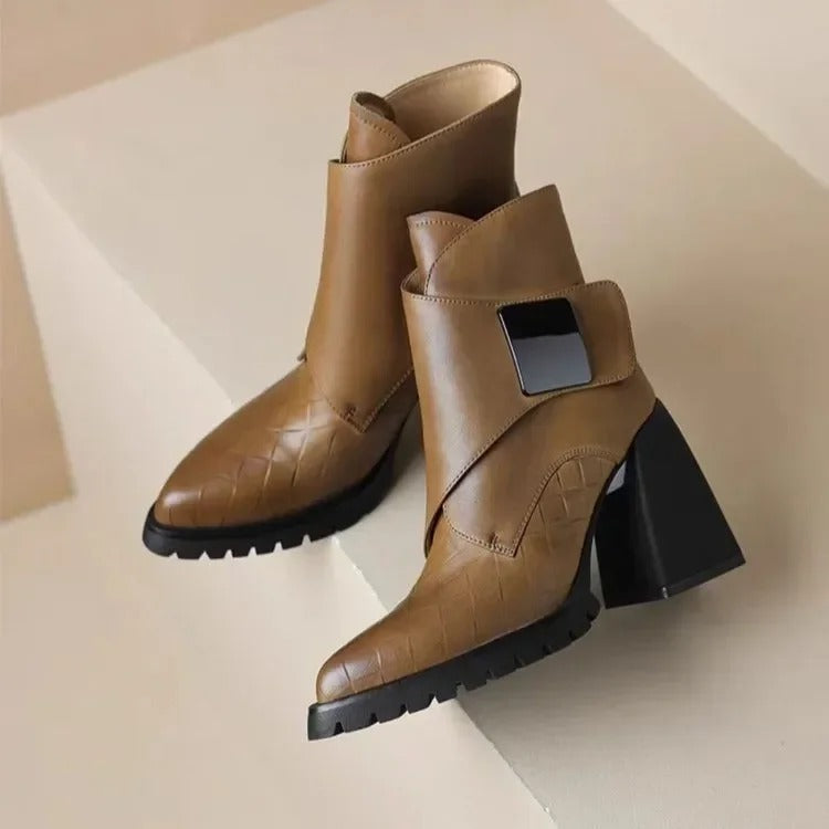 Women's Ankle Boots | Block Heel & Strap Detail 13
