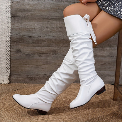 Women's Knee-High Boots | Lace-Up Bow Detail 3