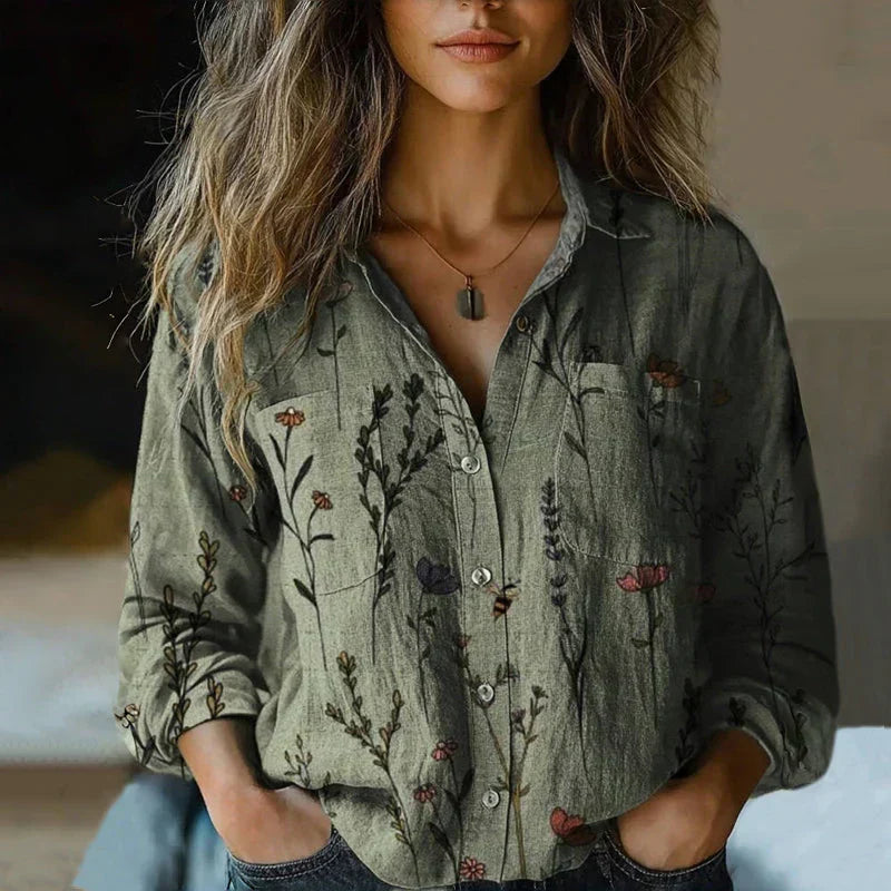 Women's Vintage Print Blouse | Breathable & Lightweight 3