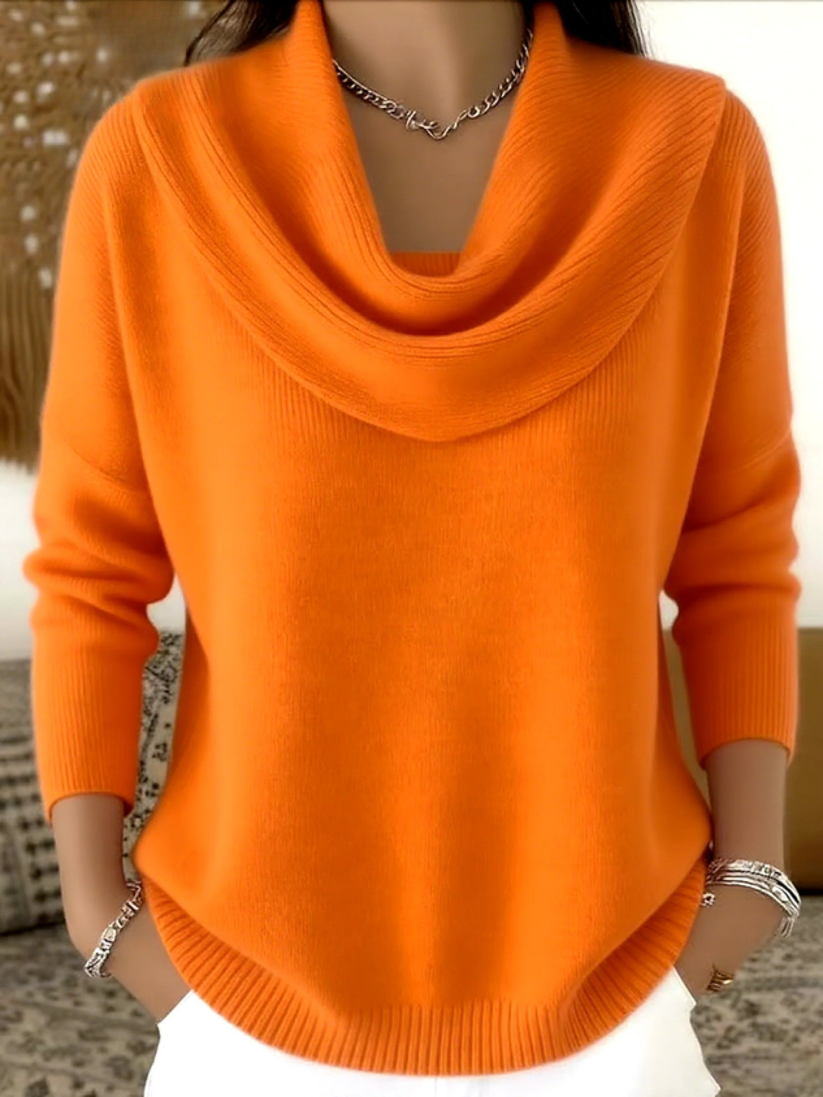 Women's Cowl Neck Knit Jumper | Soft & Warm for Winter 8