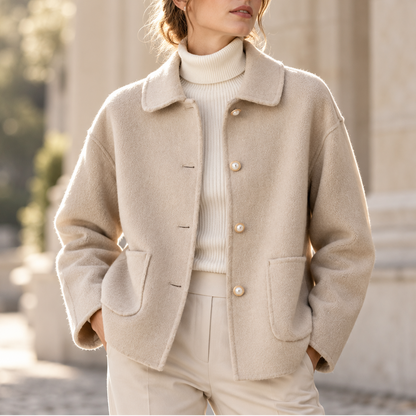 Women's Pearl Button Jacket | Warm & Lightweight 3