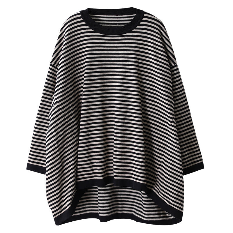 Women's Striped Sweater | Round Neck & Relaxed Fit 6