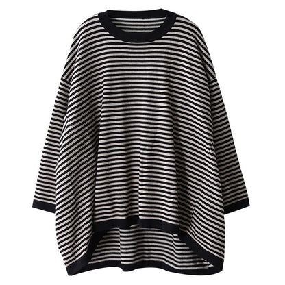 Women's Striped Sweater | Round Neck & Relaxed Fit 6