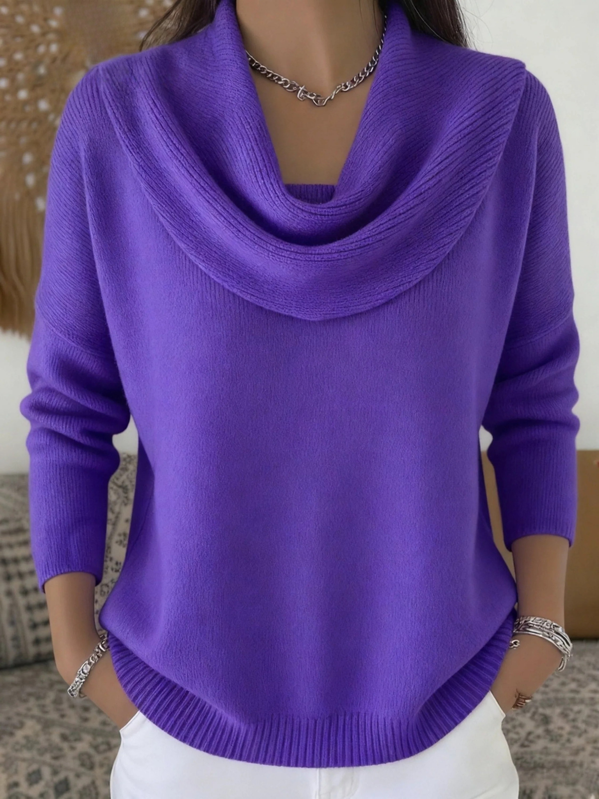 Women's Cowl Neck Knit Jumper | Soft & Warm for Winter 9