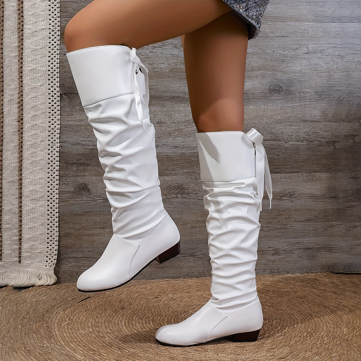 Women's Knee-High Boots | Lace-Up Bow Detail 11