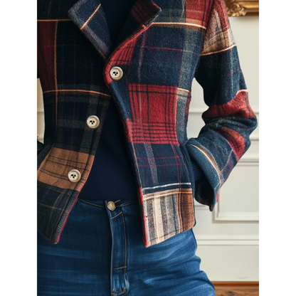 Women's Plaid Jacket | Stand-Collar & All-Day Comfort 3