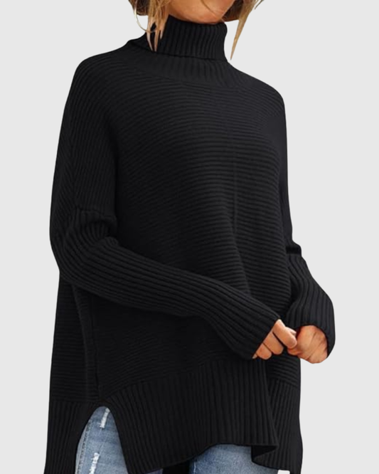 Women's Ribbed Turtleneck Jumper | Oversized Comfort Fit 1