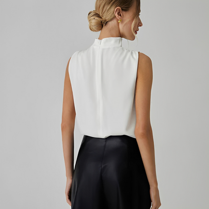Ailani - No-Sleeve Pleated Blouse 2
