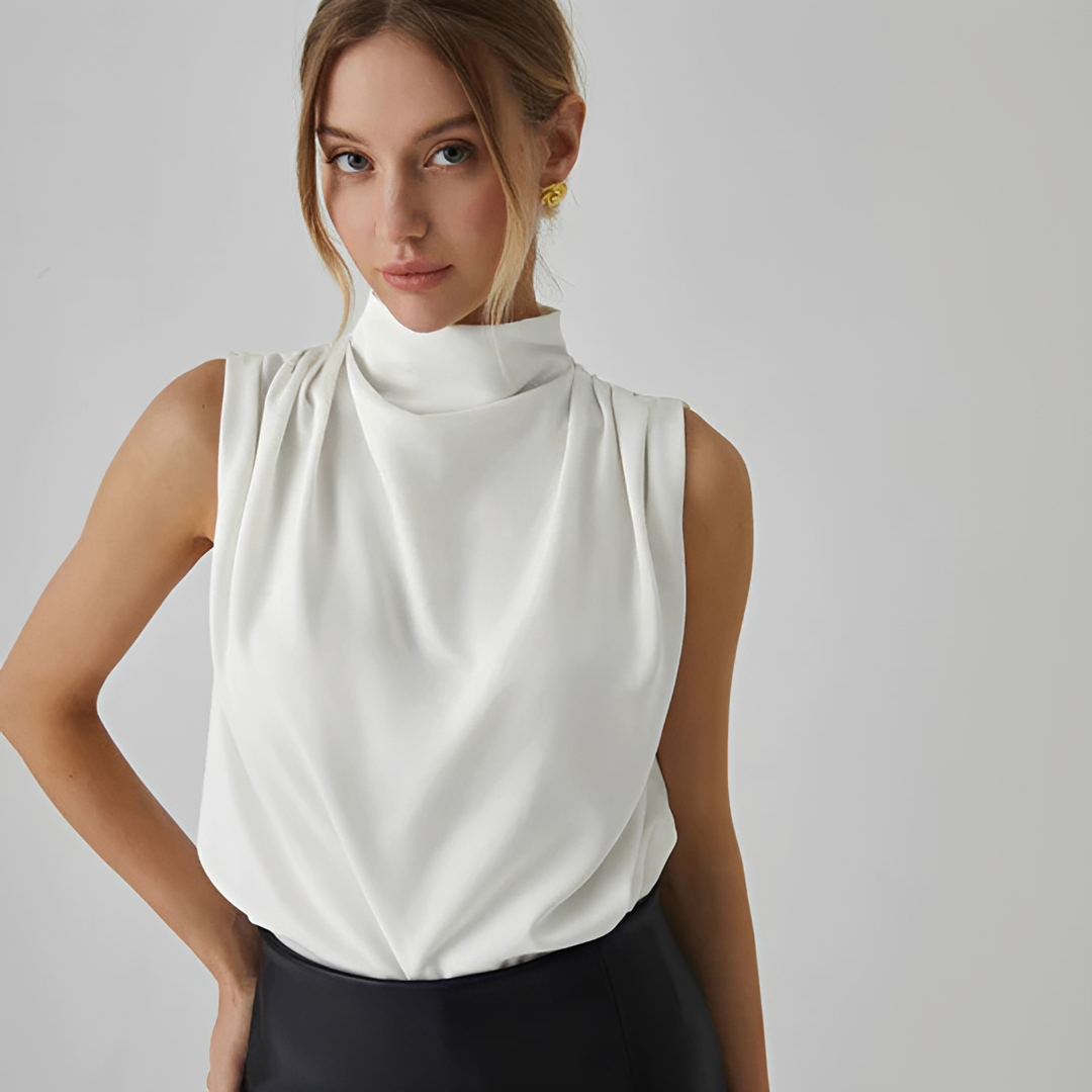 Ailani - No-Sleeve Pleated Blouse 4