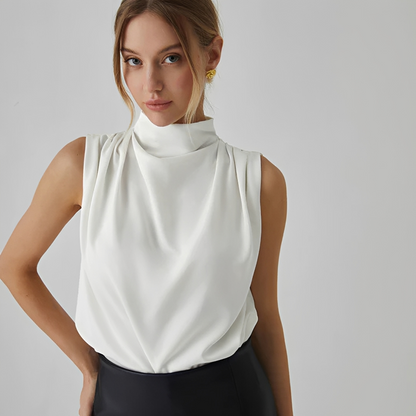 Ailani - No-Sleeve Pleated Blouse 4