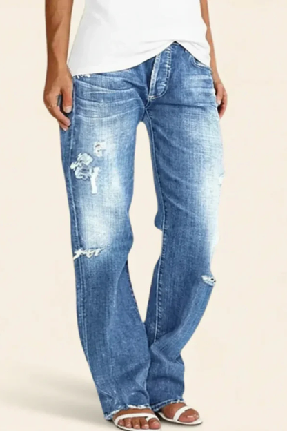 Women's Distressed Jeans | Straight-Leg & Stretch Comfort 4