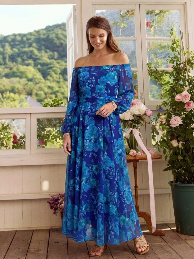 Alina – Elegant Off-Shoulder Maxi Dress for Women 5