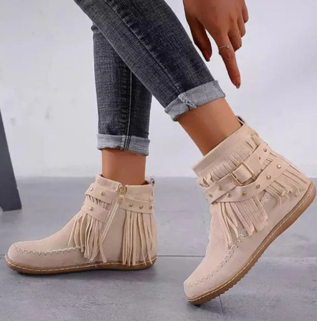 Allison - Stylish Fringe Ankle Boots for Any Occasion