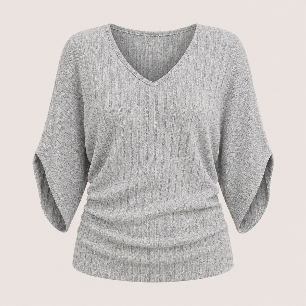 Women's Ribbed V-Neck Knit Top | Soft & Stretch Comfort 2