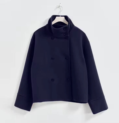 Women's Short Trench Jacket | Funnel Collar & Oversized Fit 5