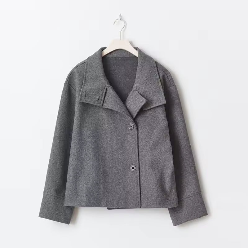 Women's Short Trench Jacket | Funnel Collar & Oversized Fit 9