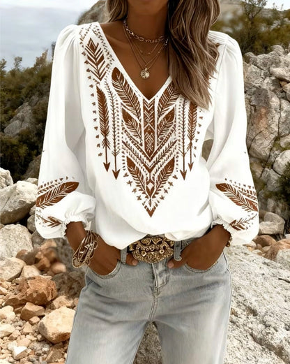 Amelie – Ethnic Embroidered Blouse 0