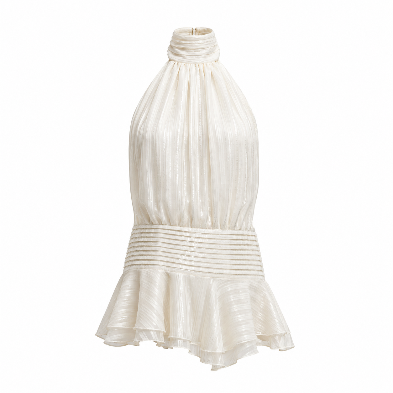 Amelie – Pleated Halter Summer Dress 0