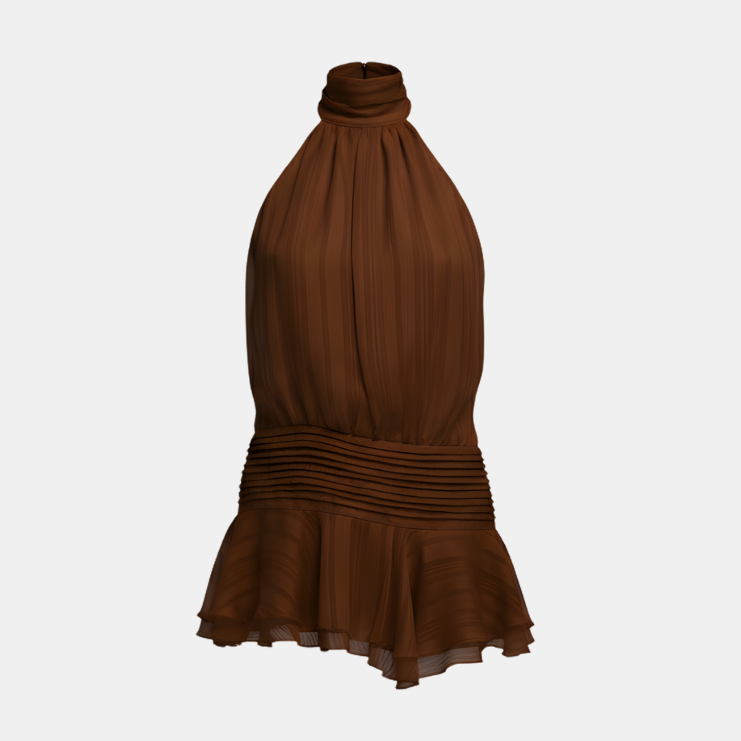 Amelie – Pleated Halter Summer Dress 1