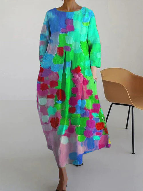 Annabelle | Women Abstract Floral Long Sleeve Maxi Dress 2