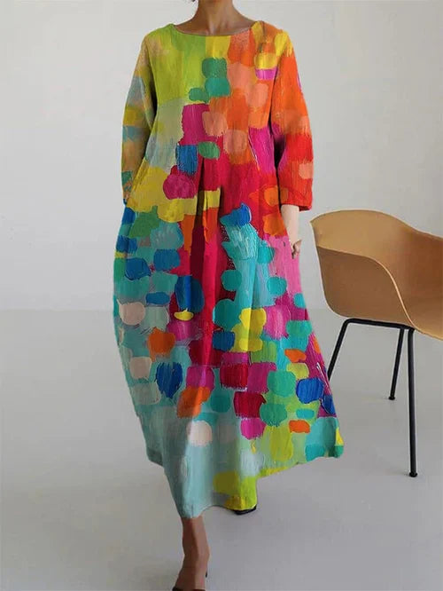 Annabelle | Women Abstract Floral Long Sleeve Maxi Dress 3