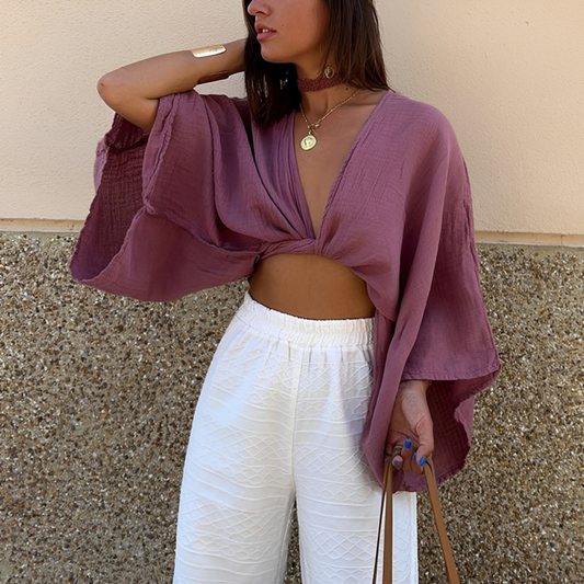 Arabella - Stylish Tie Front Blouse 0