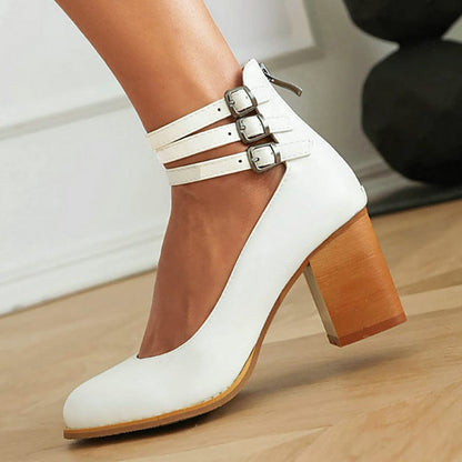 Ariana |  Triple Buckle Heels 10