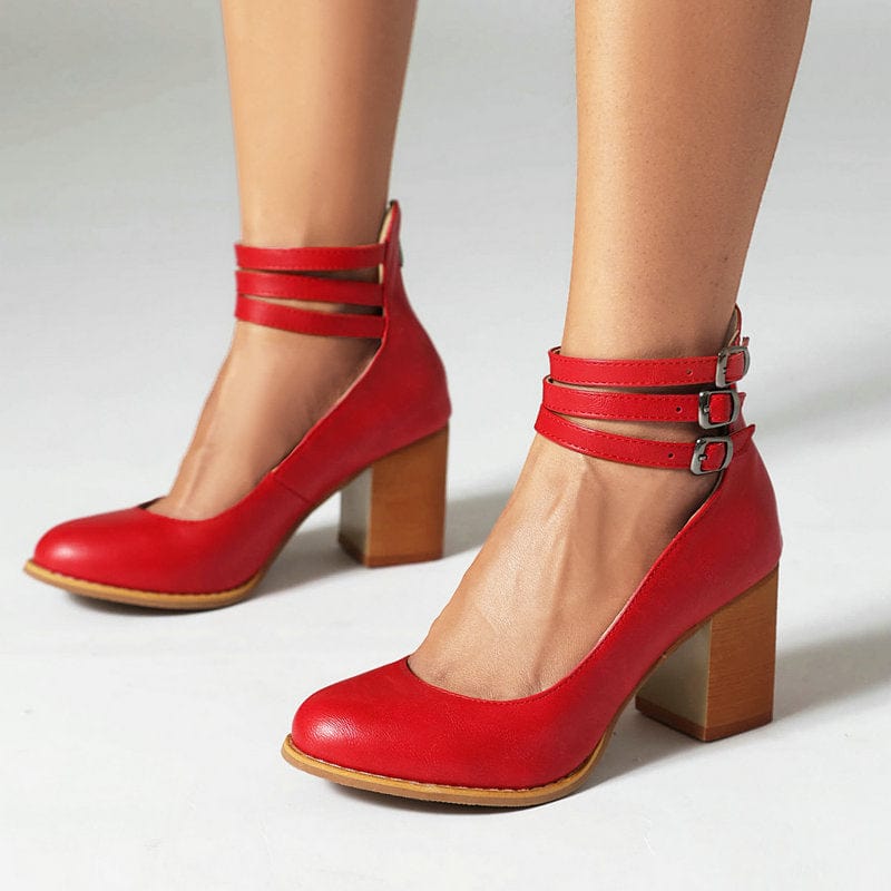 Ariana |  Triple Buckle Heels 11