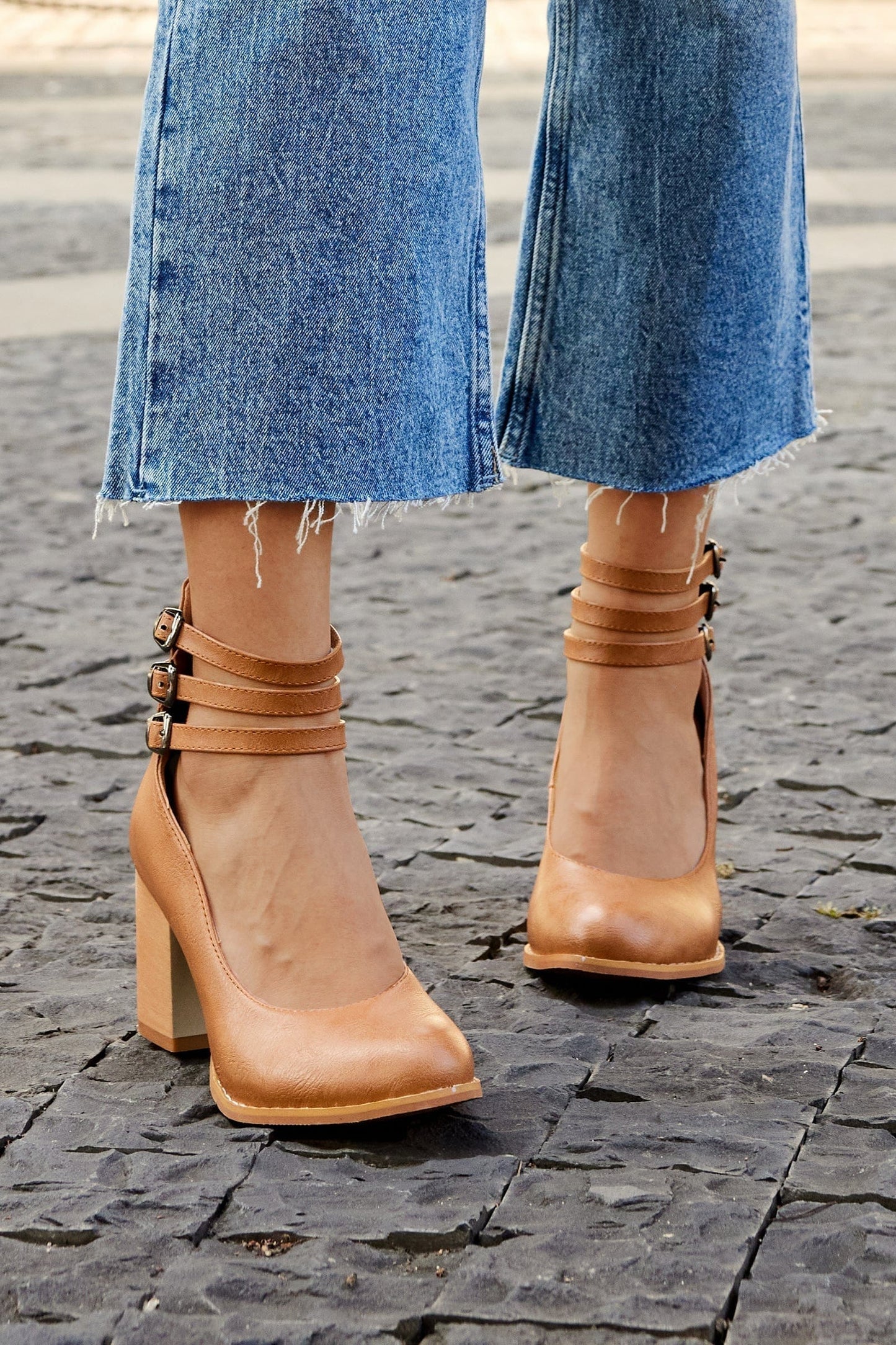Ariana |  Triple Buckle Heels 4