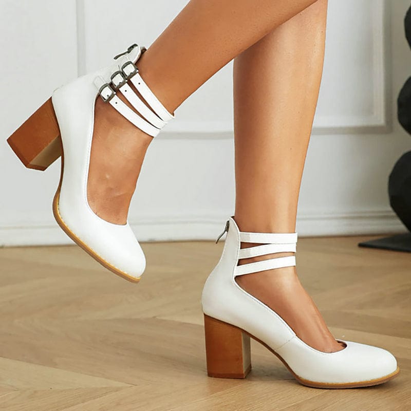 Ariana |  Triple Buckle Heels 8