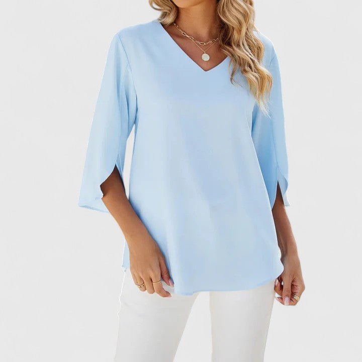 Audrey | Ruffle V-Neck Chiffon Blouse 2