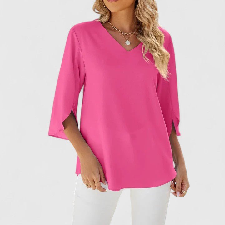 Audrey | Ruffle V-Neck Chiffon Blouse 3
