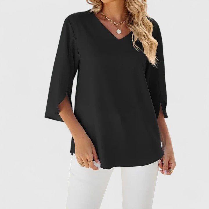 Audrey | Ruffle V-Neck Chiffon Blouse 6