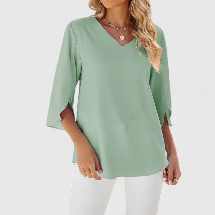 Audrey | Ruffle V-Neck Chiffon Blouse 7