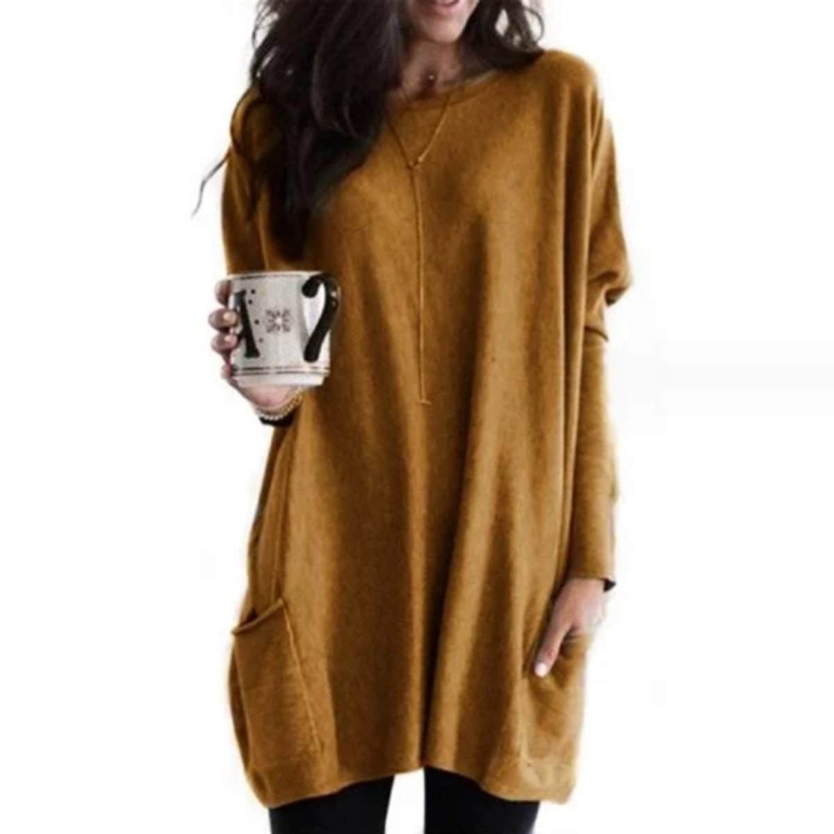 Aurelia | Oversized Pocket Long-Sleeve Tunic Sweater 11