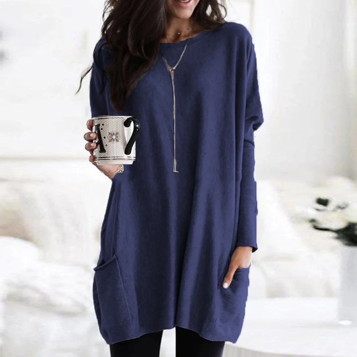 Aurelia | Oversized Pocket Long-Sleeve Tunic Sweater 14