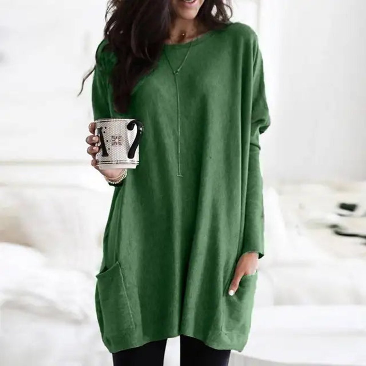 Aurelia | Oversized Pocket Long-Sleeve Tunic Sweater 2