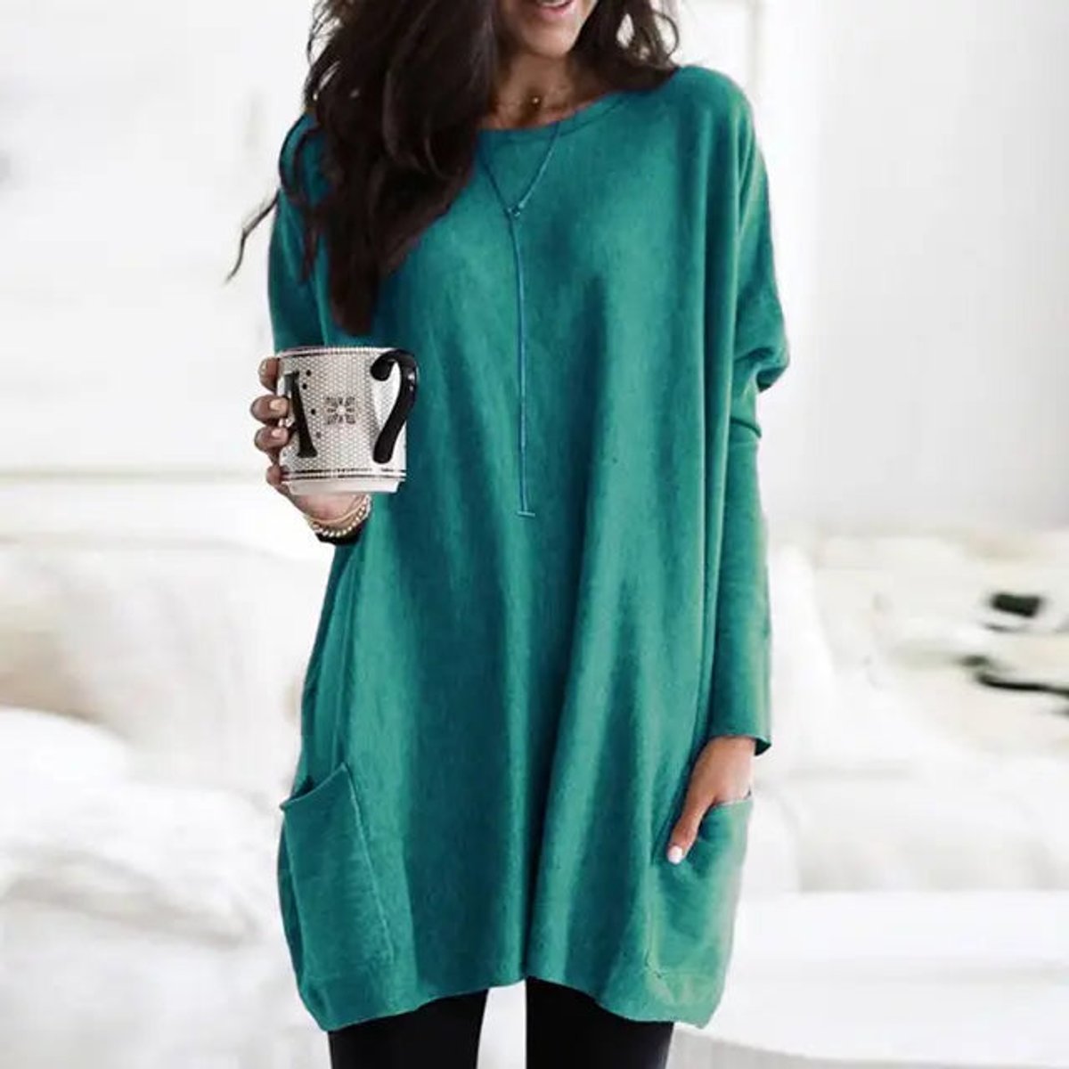 Aurelia | Oversized Pocket Long-Sleeve Tunic Sweater 4
