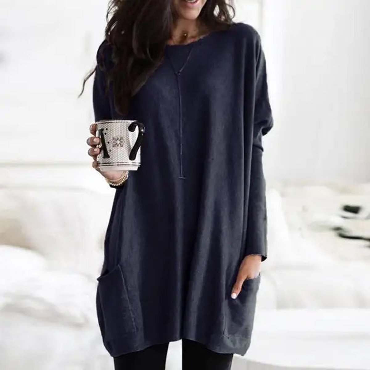 Aurelia | Oversized Pocket Long-Sleeve Tunic Sweater 6