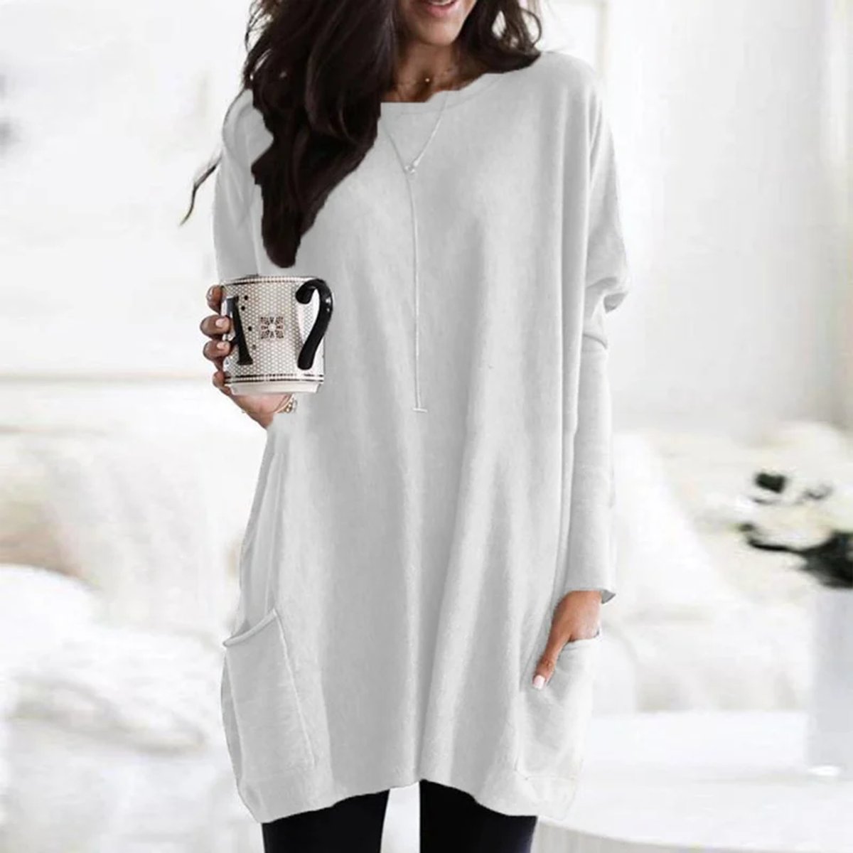 Aurelia | Oversized Pocket Long-Sleeve Tunic Sweater 8