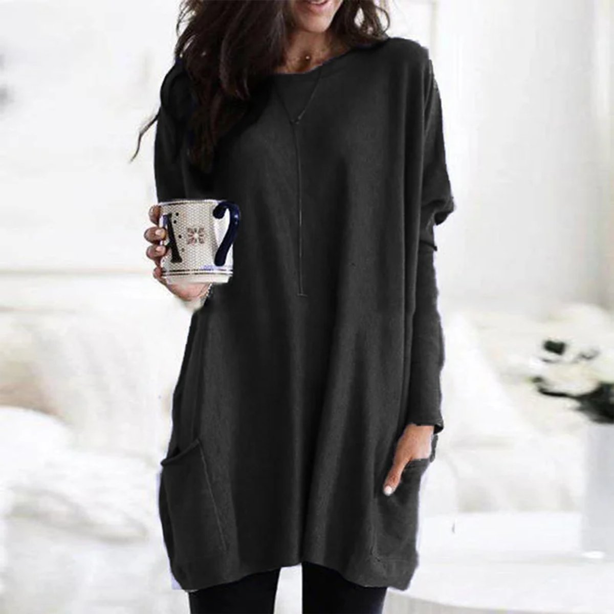 Aurelia | Oversized Pocket Long-Sleeve Tunic Sweater 9