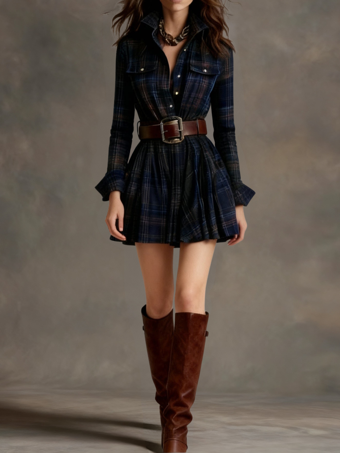 Bárbara | Plaid Shirt Mini Dress 2