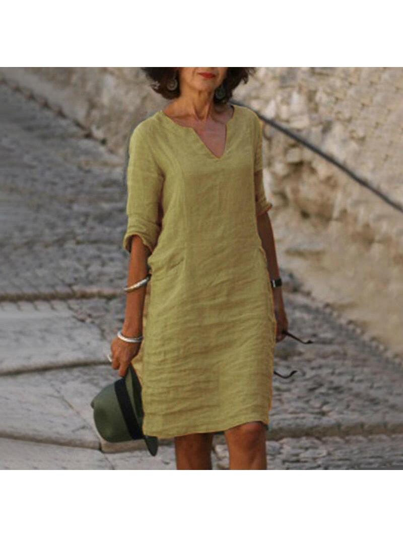 Beth™ - Relaxed V-Neck Dress 10