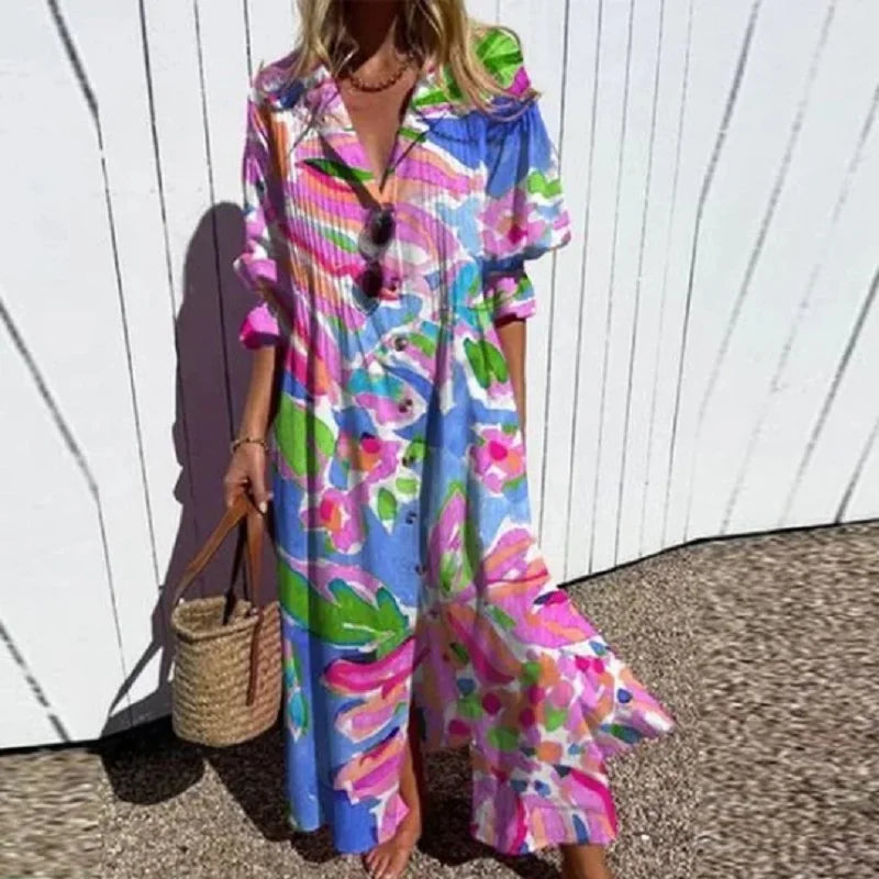 Bethany | Women’s Boho Floral Long Sleeve Maxi Dress 2